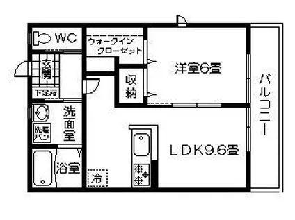 ウィズハイム ローリエ(1LDK/3階)の間取り写真
