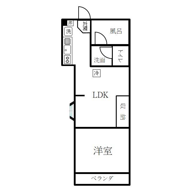 ライフピアモア平塚(1LDK/3階)の間取り写真