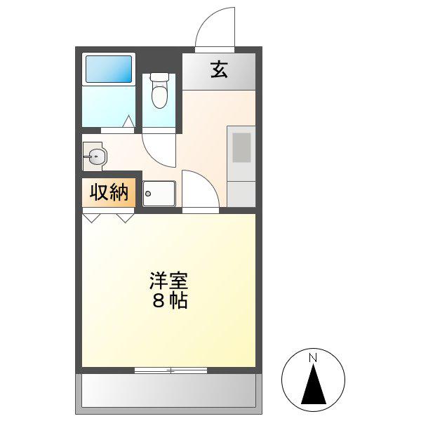 ライフステージ正徳(1K/2階)の間取り写真