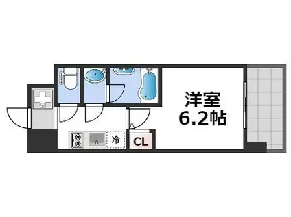 スプランディッド難波(1K/9階)の間取り写真