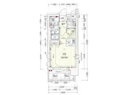 プレサンス久屋大通公園エアリー(ワンルーム/2階)の間取り写真