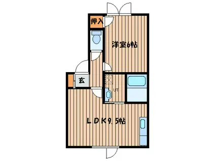 カーサ司(1LDK/2階)の間取り写真