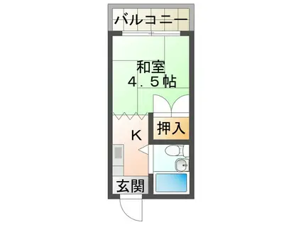 第5ASKパークハイツ(1K/3階)の間取り写真