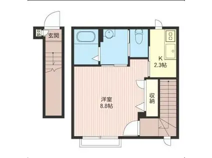 シェソワ(1K/2階)の間取り写真