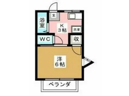 メゾンフジ(1K/1階)の間取り写真