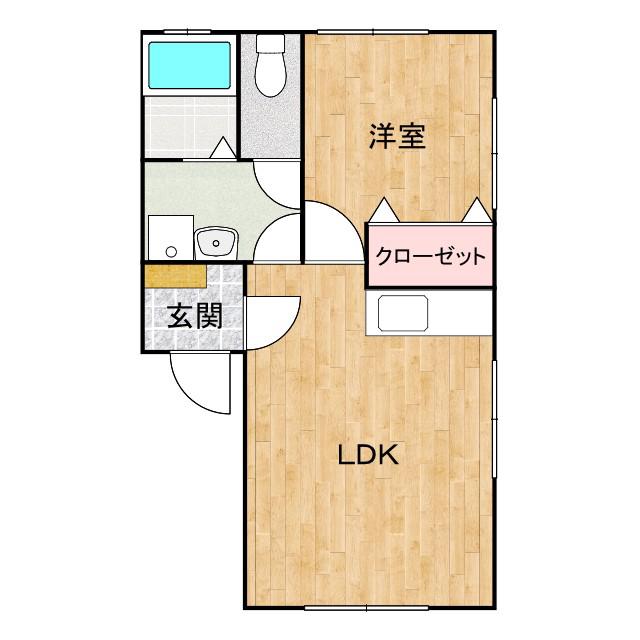 MONO(1LDK/1階)の間取り写真
