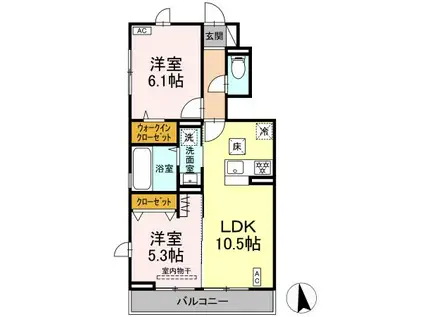 センチュリーハイムすみよし台 V(2LDK/1階)の間取り写真