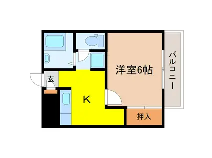 コーポラス五城(1K/2階)の間取り写真