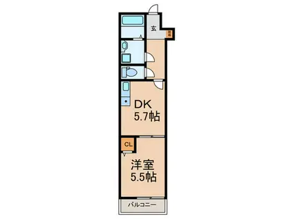 ハウスアイ曽根(1DK/2階)の間取り写真