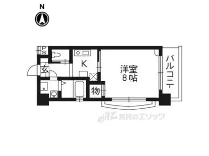 ヴァンボヌール(1K/9階)の間取り写真