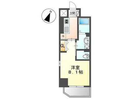 プラージュ広島駅前(1K/4階)の間取り写真