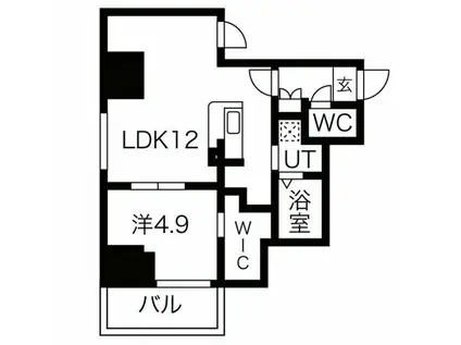 ファステート京都堀川スクエア(1LDK/8階)の間取り写真