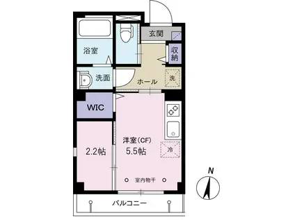 プランドール新小岩(1DK/3階)の間取り写真