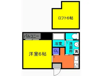 グランビア八千代通(1K/2階)の間取り写真