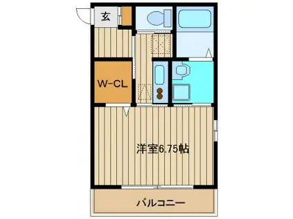 スリーアイ(1K/2階)の間取り写真