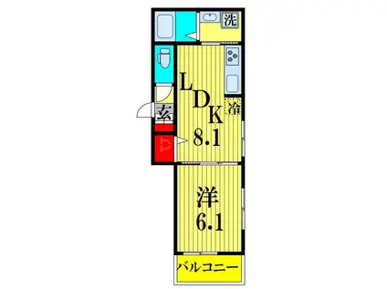 FOR HEIM(1LDK/4階)の間取り写真
