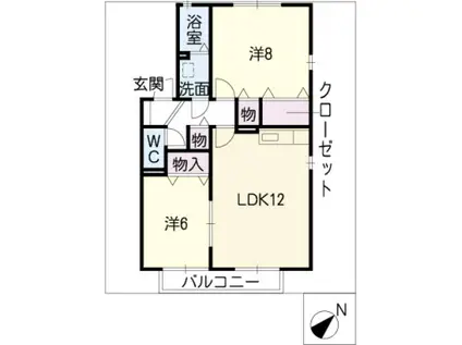 テンハロンベット(2LDK/1階)の間取り写真