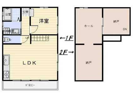 ボン・メゾン(1LDK/2階)の間取り写真