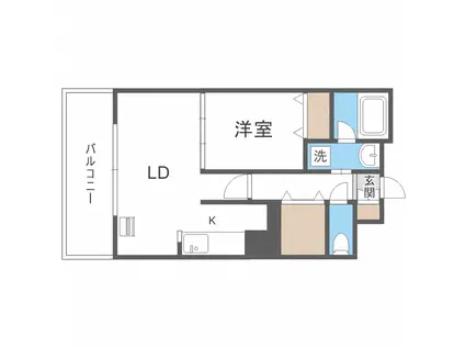 JP NOIE 円山表参道(1LDK/9階)の間取り写真