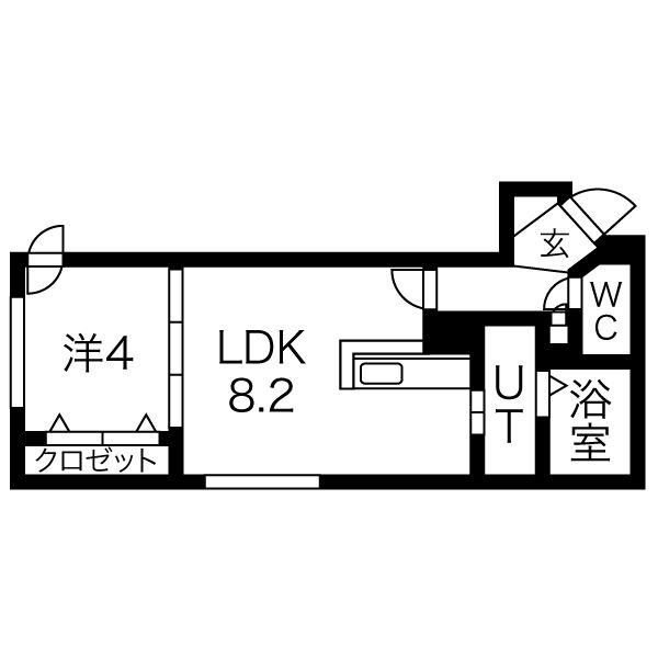 フォレスタ麻生(1LDK/5階)の間取り写真