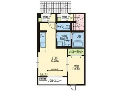 KSII(1LDK/1階)の間取り写真