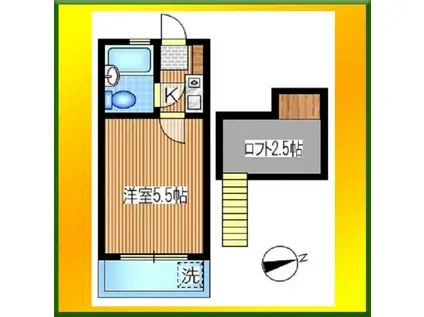 タマデンタルコーポ(1K/2階)の間取り写真