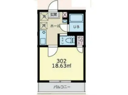 リュクスメゾンヘイアン(1K/3階)の間取り写真