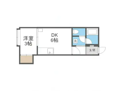 スプリーム豊平弐番館(1DK/3階)の間取り写真