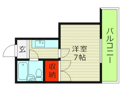 ヤマサ第四古市マンション(1K/7階)の間取り写真