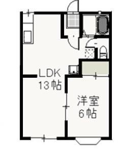 メゾンド・YUKI(1LDK/2階)の間取り写真