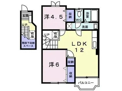 エスポワールMII(2LDK/2階)の間取り写真