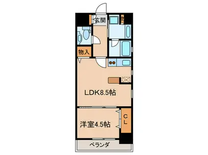 ブルーム(1LDK/4階)の間取り写真