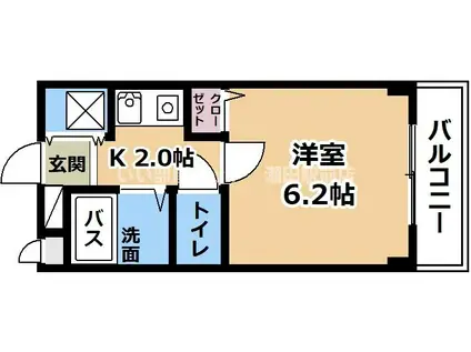 ウィズ秀和II(1K/1階)の間取り写真