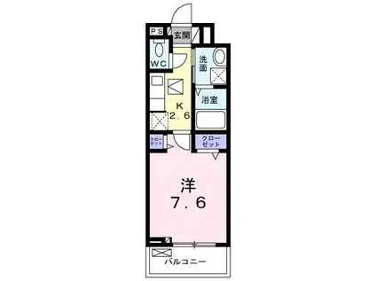 カルムコトー(1K/1階)の間取り写真