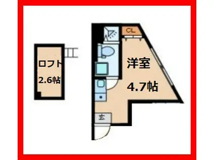 グレイシアマチヤ(ワンルーム/2階)の間取り写真