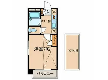 コニファーガーデン北烏山(1K/2階)の間取り写真