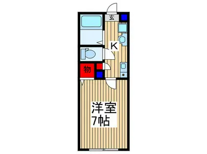エレガンス霞ヶ関(1K/1階)の間取り写真