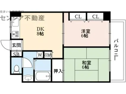 大東マンション・Ⅱ(2DK/3階)の間取り写真