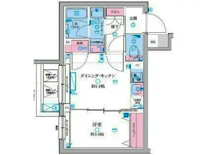 GENOVIA京成立石V(1DK/4階)の間取り写真