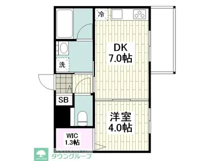 鵠沼石上2丁目メゾン(1DK/2階)の間取り写真