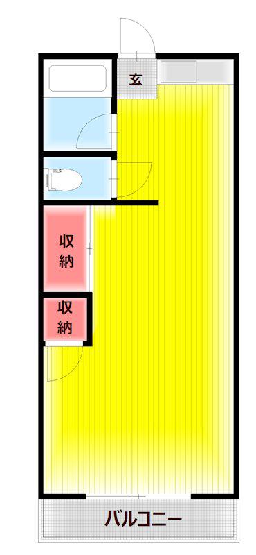 旭町小山ビル(1K/2階)の間取り写真