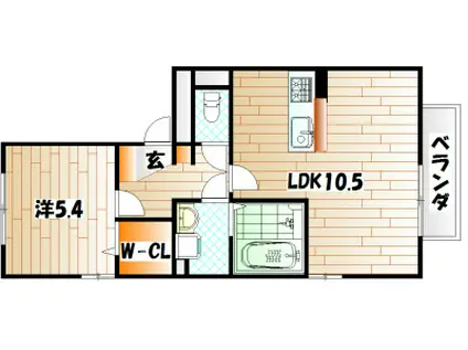 クラポンテMIII(1LDK/2階)の間取り写真