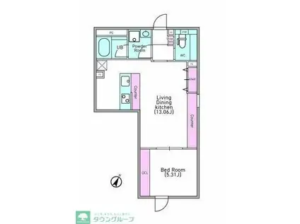 デュオメゾン笹塚ウエスト(1LDK/4階)の間取り写真