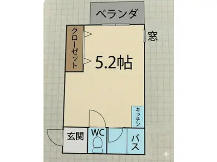 Mハウス(ワンルーム/2階)の間取り写真