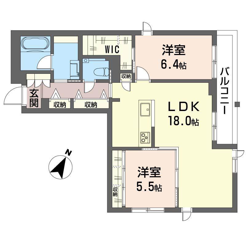 リラフォート(2LDK/2階)の間取り写真