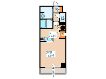 ホーリーフォート南平岸(1K/4階)の間取り写真
