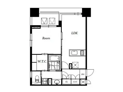 レジディア日本橋馬喰町II(1LDK/12階)の間取り写真