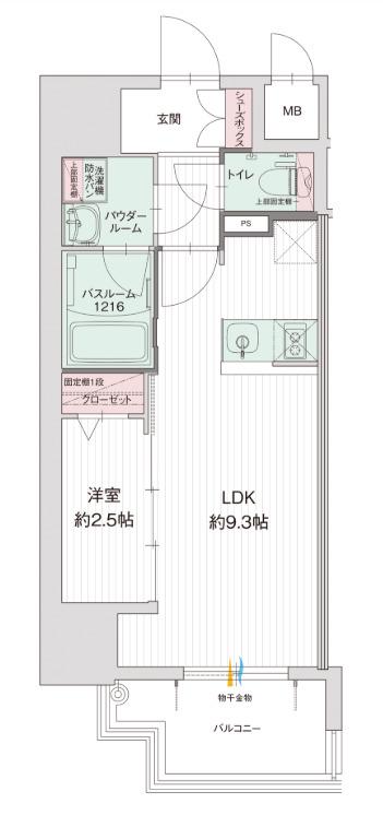 グランフォーレ久留米駅プレミア(1LDK/15階)の間取り写真