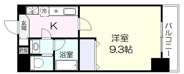 タウンコート大通(1K/5階)の間取り写真