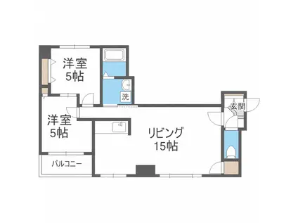 フェイス(2LDK/9階)の間取り写真